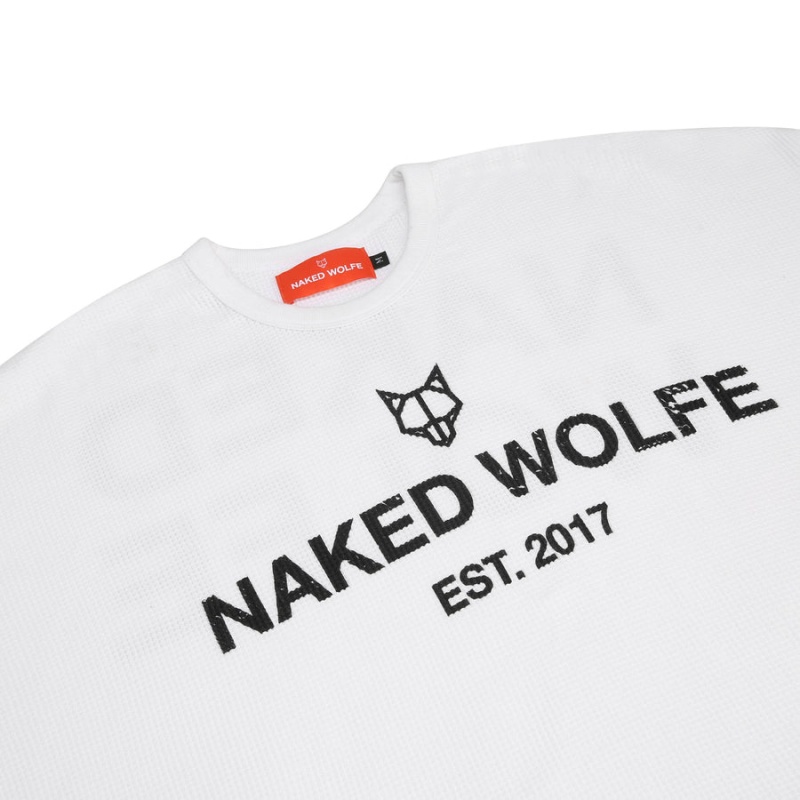 Bluzy Męskie Naked Wolfe Thermal Białe | ARG2931PC