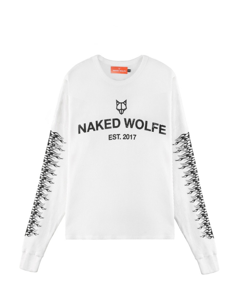 Bluzy Męskie Naked Wolfe Thermal Białe | ARG2931PC