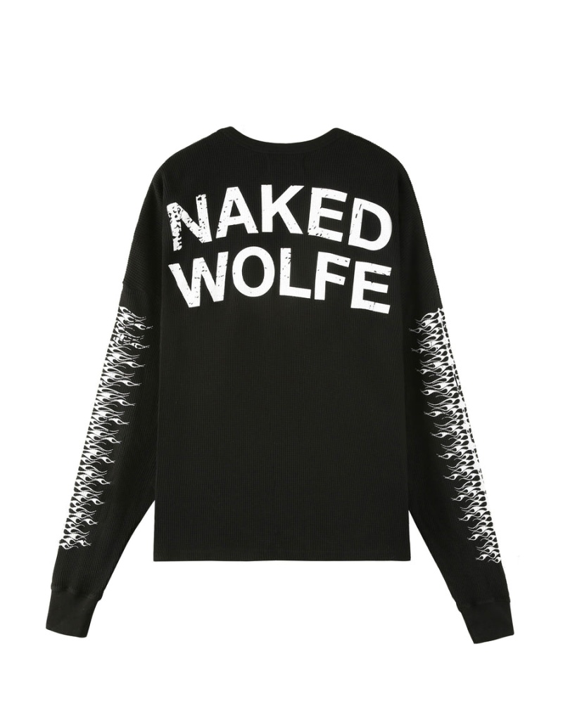 Bluzy Męskie Naked Wolfe Thermal Czarne | OXG6155YG