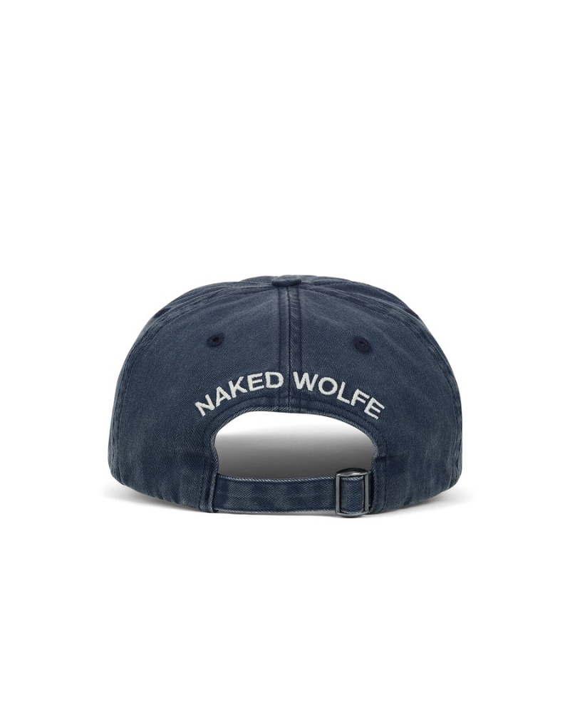 Czapki Męskie Naked Wolfe Washed Baseball Niebieskie | EPN994BR